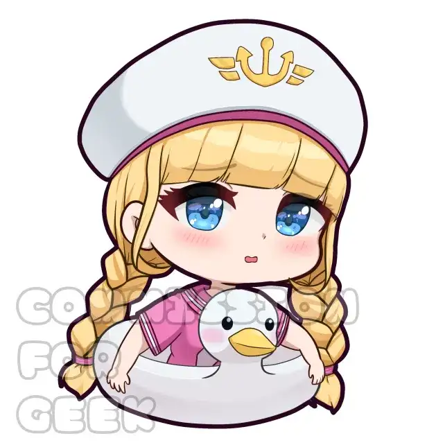 Geek Chibi Halfbody Can Be Use For Your Merch (Sticker or Charms)
